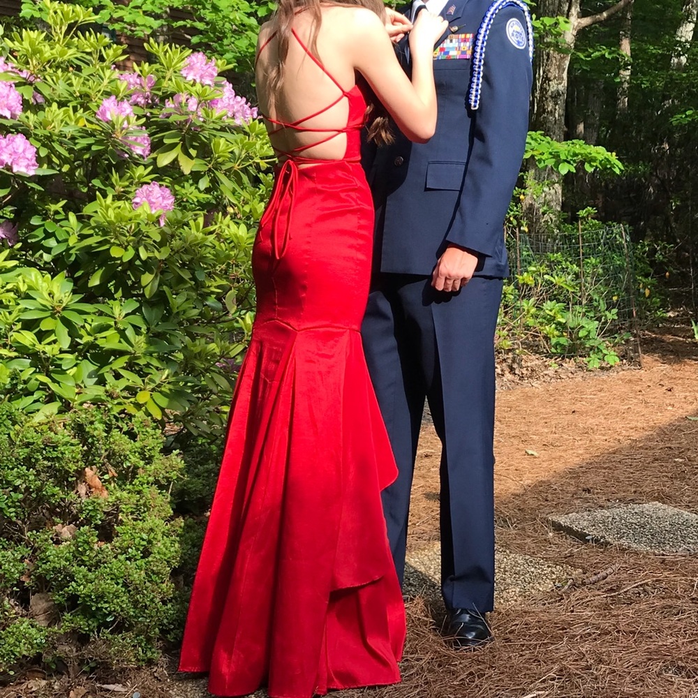 Red mermaid style prom/formal dress